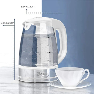 DEVISIB Electric Kettle Temperature Control 4Hours Keep Warm 2L Glass Tea Coffee Hot Water Boiler Food Grade 304 Stainless Steel