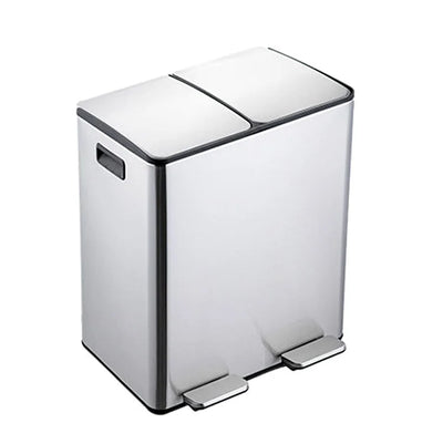 40L Stainless Steel Slow Down Pedal Silent Sorting Dumpster Waste Management Dumpster Trash Can