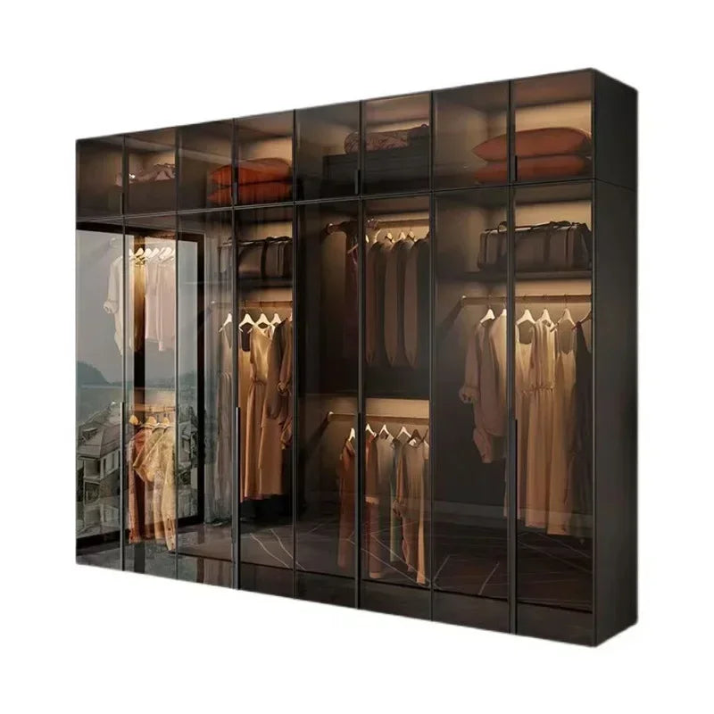 Women Oganizers Wardrobe Drawers Simple Modern Hanger Rail Wardrobes Glass Sliding Door Unique Roupeiro De Quarto Furnitures