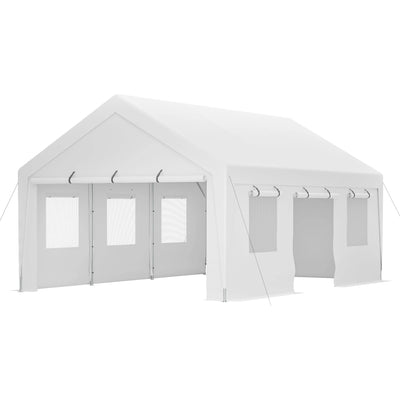 LZBEITEM 13x20 Heavy Duty Steel Carport Storage Canopy Garage Tent w/ Removable Sidewalls