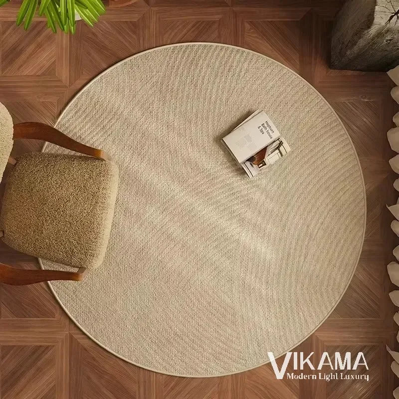 VIKAMA Round Simple Light Luxury Upgraded Material Living Room Bedroom Kitchen Bathroom Thickened Floor Mats Rug Carpet