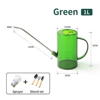 1/1.5l Long Spout Watering Can With Gardening Shovel Set Garden Irrigation Spraying Pot For Indoor Outdoor Plants Flower Office