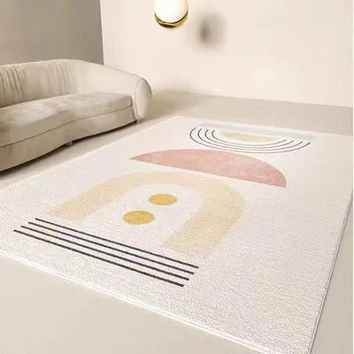 Washable Hot Sale Cute Warm Geometric Faux Cashmere Rug Living Room Sofa Bedroom Bedside Rug Anti-slip and Dirty Resistant