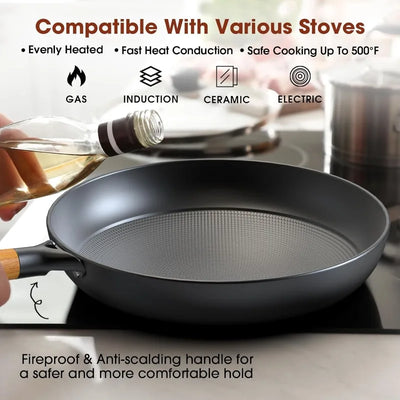 2025  Non Stick Frying Pans  Dishwasher Safe Nonstick Frying Pan Set, Detachable Handle, Christmas Gifts