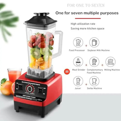 Powerful 1500W Blender 2 in 1 Professional Countertop Processor Smoothies Shakes Ice Commercial Grade 70oz Capacity Multi-Speed