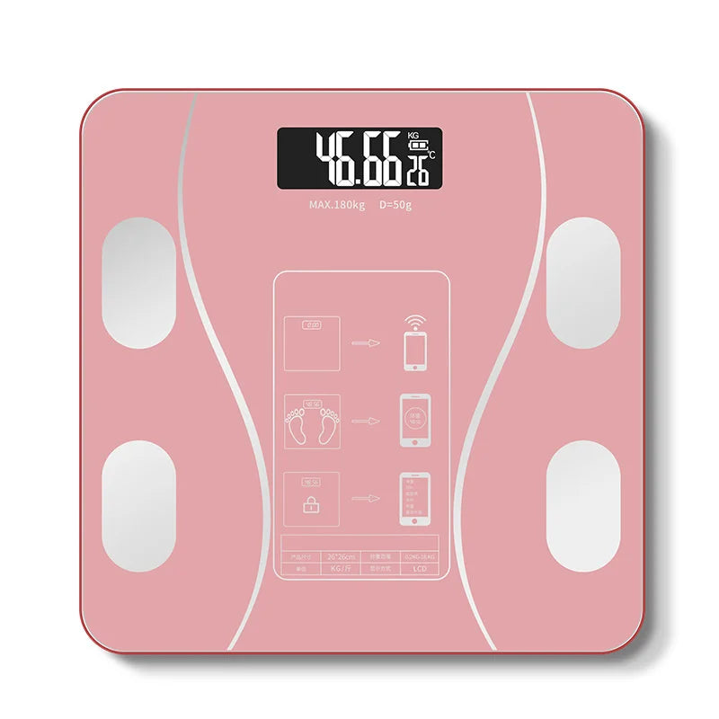 1pc Scales Smart Digital LED Scale, Fat Measurement Scale, Smartphone App Connection (Battery Models, Batteries Not Included)