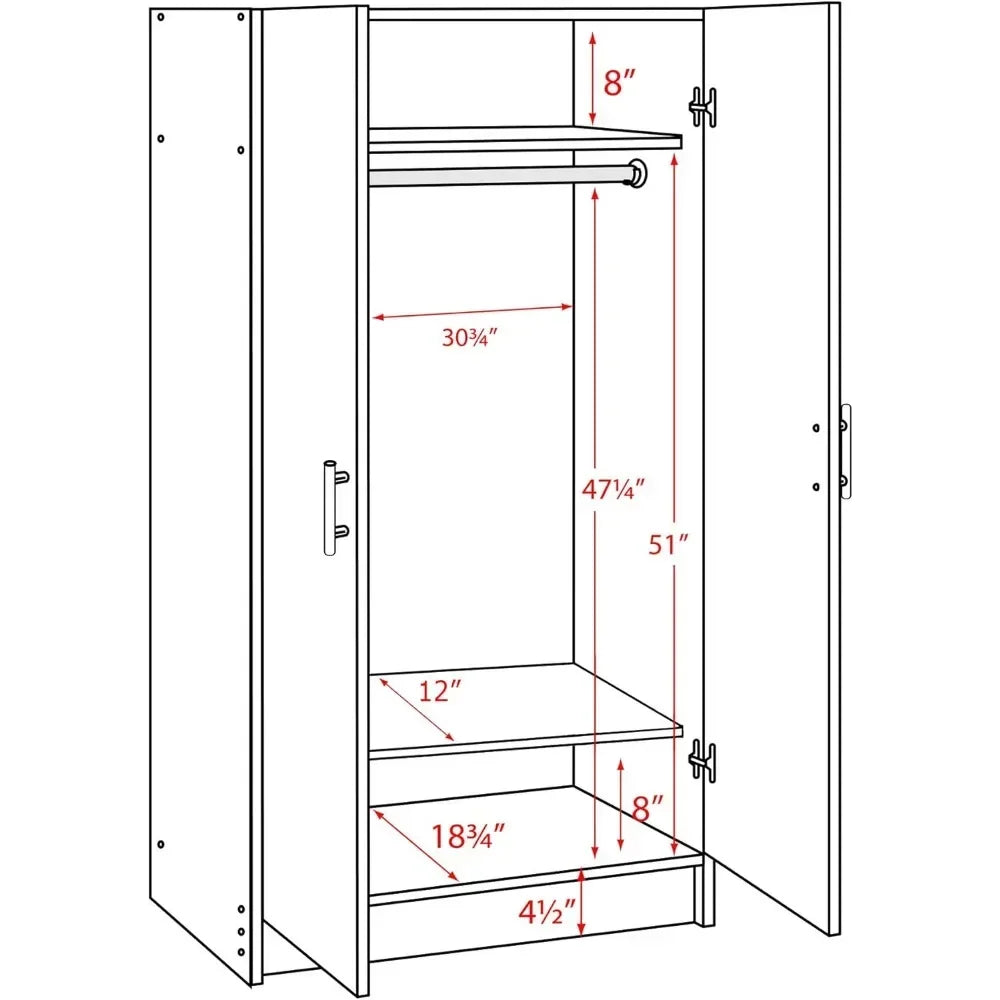 Dark White Wardrobes Wardrobe Bedroom Furniture and Cabinets - Functional Clothing Storage With Hanging Rails Furnitures Armoire