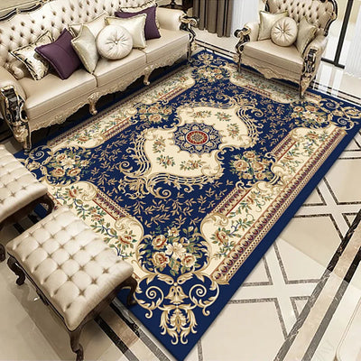 Chinese Style Carpet Big Size Rectangle Luxury Rugs Home Living Room Decoration Non Slip Washable Bedroom Bathroom Polyester Mat