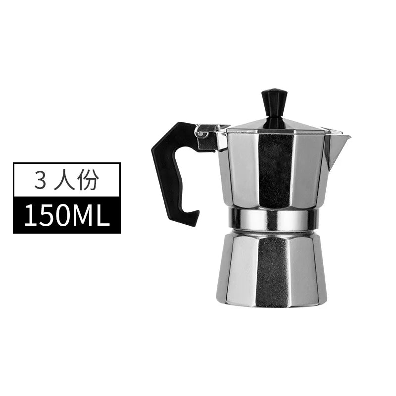 Alloy Coffee Maker Moka Pot 50ml 100ml 150ml 300ml 450ml 600ml Espresso Percolator Pot Mocha Coffee Pot