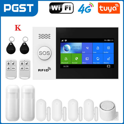 GauTone PG107 WiFi 4G Alarm System for Home Security with PIR Wireless Solar Siren Support Tuya Remote Control