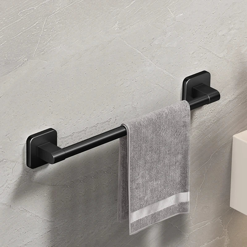 Bathroom Towel Holder White Without Drilling Bathroom Black Towel Rack Towel Bar Self-Adhesive Bathroom Towel Rack Towel Rail