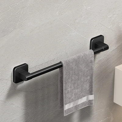 Bathroom Towel Holder White Without Drilling Bathroom Black Towel Rack Towel Bar Self-Adhesive Bathroom Towel Rack Towel Rail