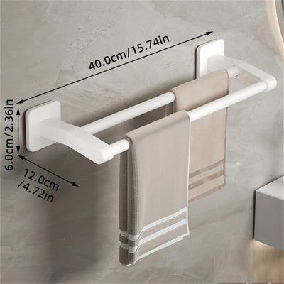 Self-adhesive Home Bathroom Towel Rack Without Drilling Wall Mounted Towel Holder Kitchen Bathroom Storage Rack Shelf