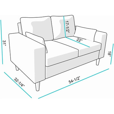 2 Seater & 3 Seater Fabric Corner Sofa Living Room Suite Set, Sofa Sets for Living Room,  Solid Iron Frame build Grey