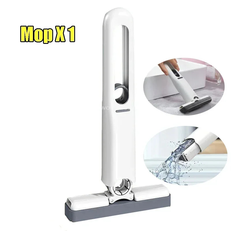 Mini Squeeze Mop Folding Powerful Squeeze with Self-squeezing Small Mop for Family Cars Floor Washing Table Window CleaningTools