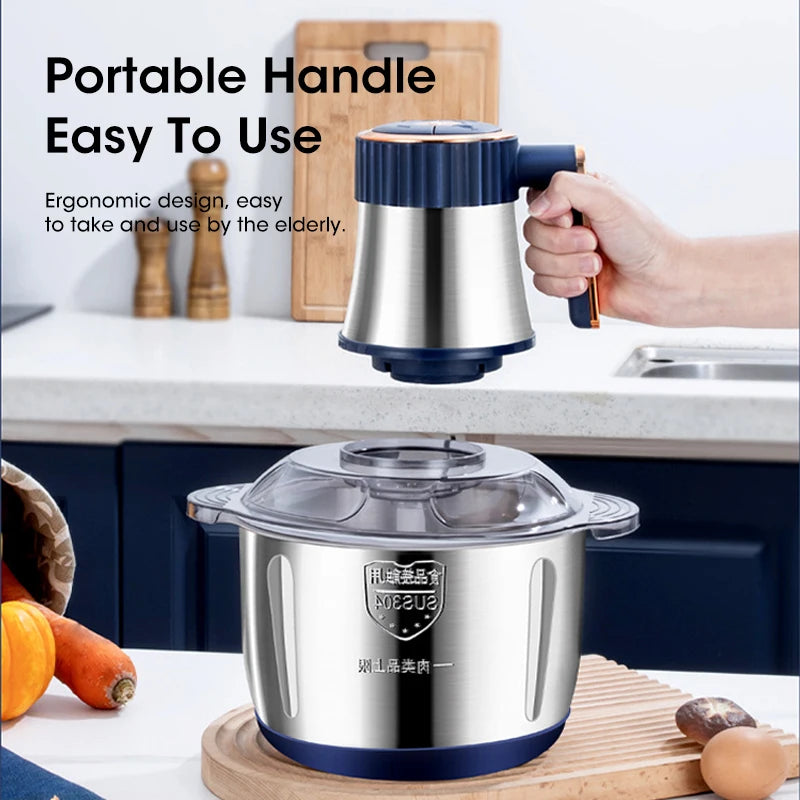 5L Electric Meat Grinders Food Crusher Stainless Steel Multifunctional Vegetable Slicer Processor Chopper Kitchen Appliances