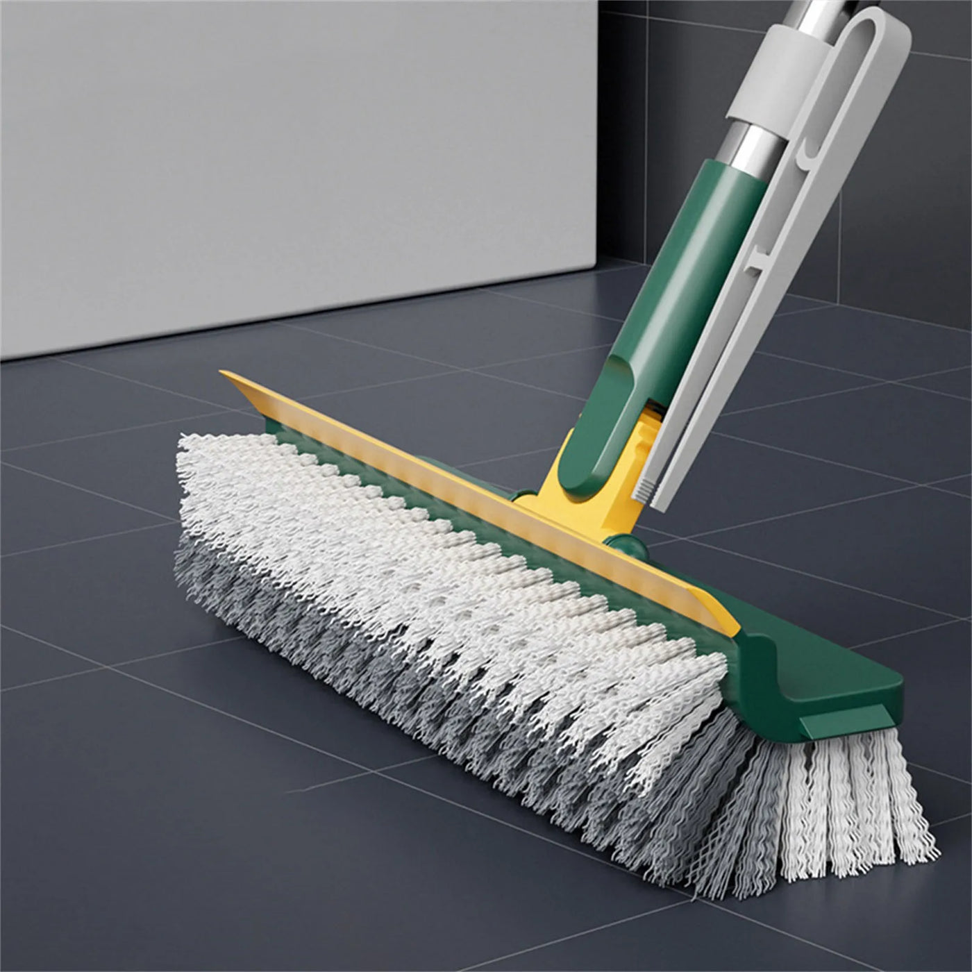 Floor Scrub Brush With Long Handle With Clip 4 In 1 Foaming Bathroom Pantry Bathroom Floor Aligners Cleaning Solution