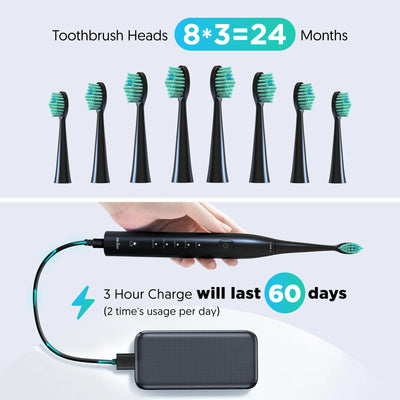 Sejoy Electric Toothbrush Whitening Tooth 7 Cleaning Modes for Dental Care Sonic Toothbrush 2 minutes Smart Timer IPX7