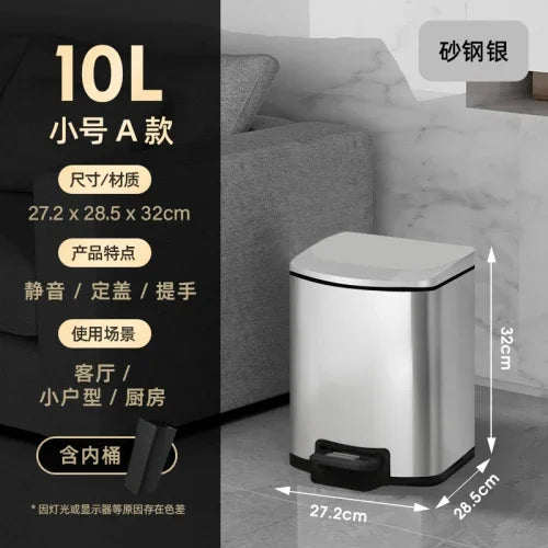 50 liter ultra large capacity stainless steel trash can, pedal style kitchen dedicated high-end household use