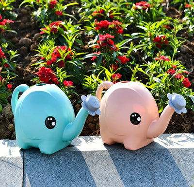 2500ml Outdoor Elephant Watering Can Kids Home Patio Lawn Gardening Irrigation Plant Outdoor Cute Cartoon Plastic Watering Pot