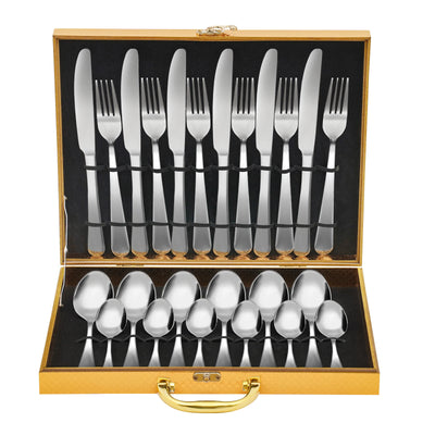 24Pcs/90Pcs Flatware Set Stainless Steel Silverware Utensil Kitchen Tableware Forks Knives Spoons Cutlery for Home Restaurant