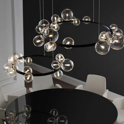 Designer Dining Table Glass Ball Chandelier Bubble Lamp Shade Indoor Led Lighting Ring Light For Kitchen Home Decoration Maison