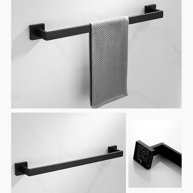 Towel Rack Towel Hanger Bath Towel Holder Wall Hanging Towel Bars Stainless Steel Bathroom Shelf Kitchen Cloth Rack