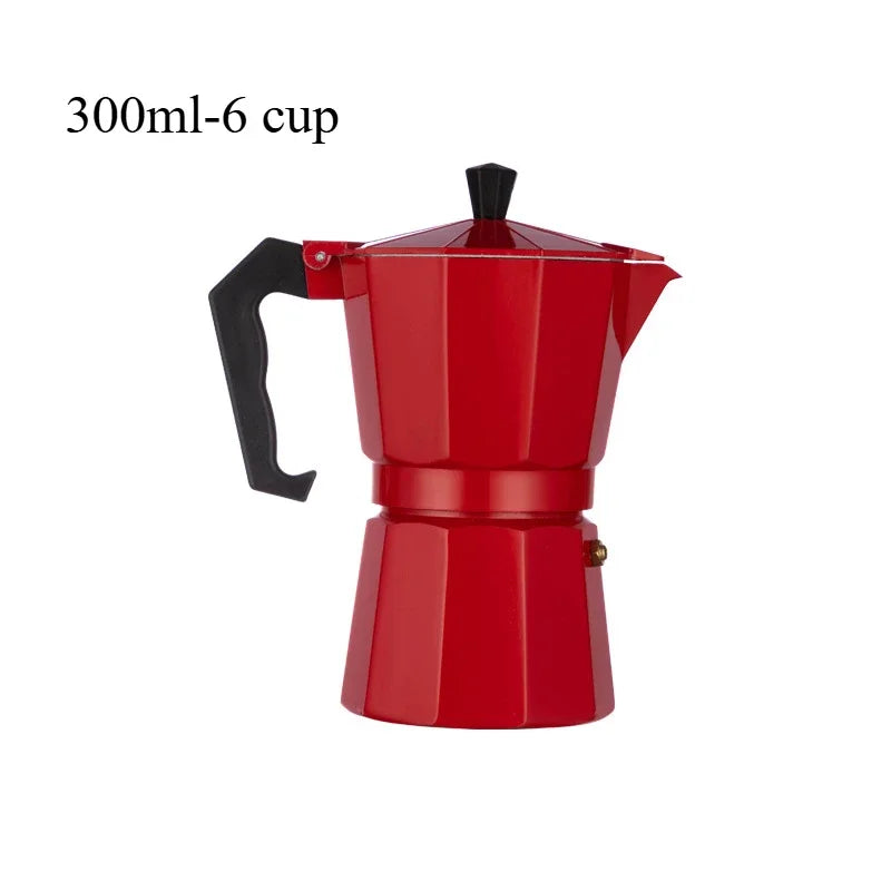 Aluminum Moka Pot Classic Stovetop Coffee Maker Reusable Filter Espresso Coffee Maker with Antiscald Handle Design Kitchen Use