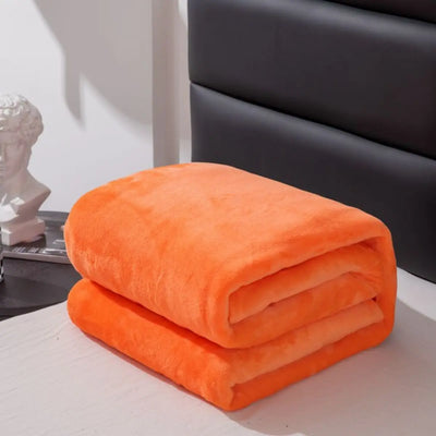 1pc, simple and plain colored plush blanket, multifunctional Farley plush blanket cover, thickened and warm