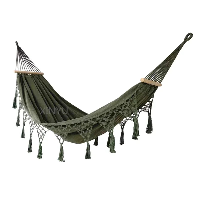 Hammock Outdoor Camping Leisure Canvas Thickened Swing Hammock Anti-rollover Perfect for Garden Patio Backyard