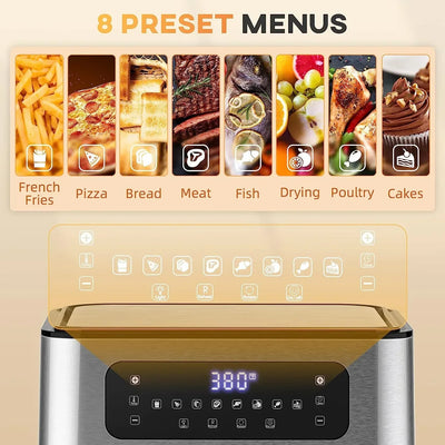 Nuwave Brio 15.5Qt Air Fryer Rotisserie Oven, X-Large Family Size, Powerful 1800W, 4 Rack Positions,Temp Controls