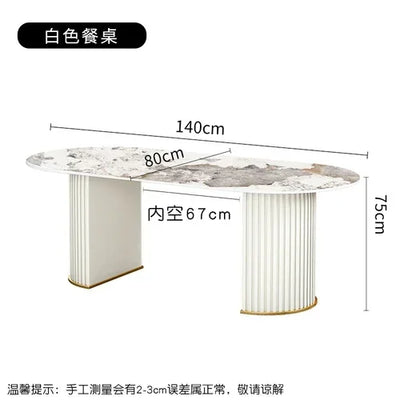 Waterproof Oval Dining Table Modern Base Stand Design Heat Resistance Dining Table Nordic Minimalist Mesa Comedor Home Furniture