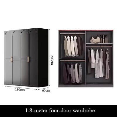 French Retro Style Black Wardrobes Storage Multilayer Cabinet Open Closets Wardrobes Bedroom Drawers Rangement Chambre Furniture