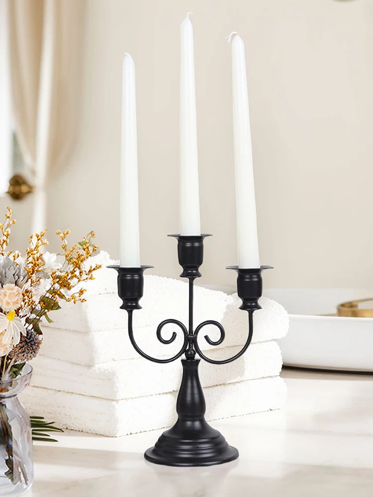 1pc metal candle holder suitable for candlelight dinner, wedding party, wedding anniversary, home dining table decoration