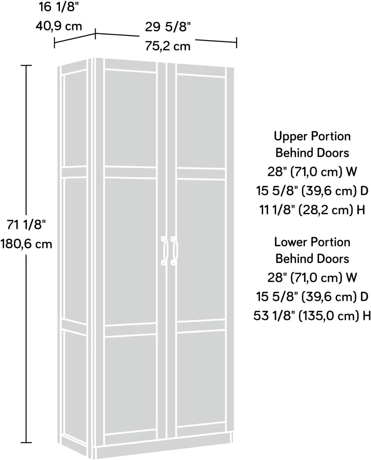 419496 Miscellaneous Storage Storage Cabinet, 29.61 " x D: 16.02 " x H: 71.50", Cinnamon Cherry finish