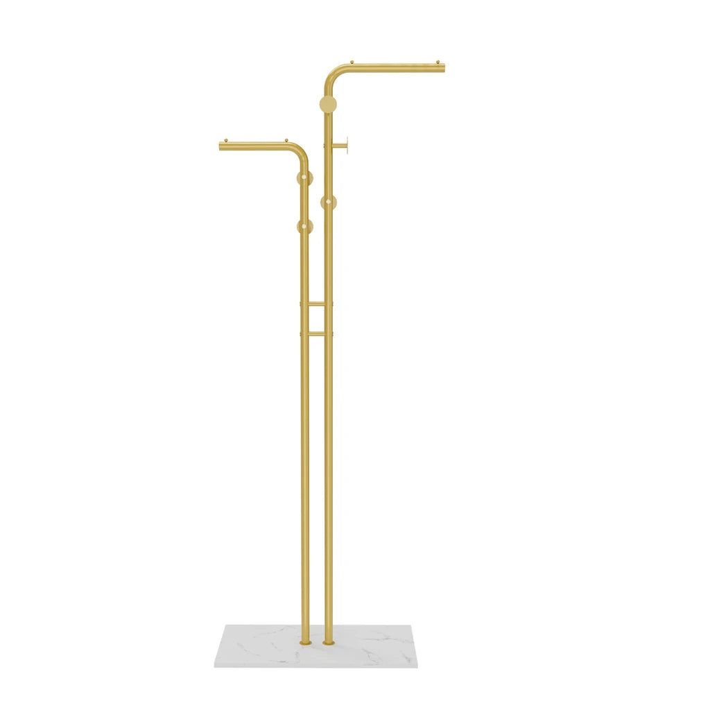 Gold Coat Rack Modern Garment Stand with Shelves and Hooks Heavy-duty Clothing Rack