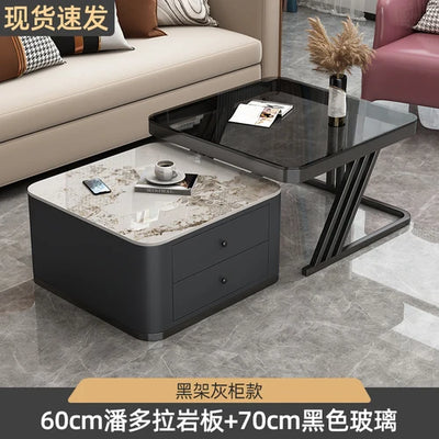 Gold Luxury Nordic Coffee Tables Living Room Square Modern Coffee Tables Storage Design Mesa De Centro De Sala Home Furniture