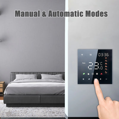 Smart Thermostat 16A/3A Digital Programmable LCD Display Touchscreen Underfloor Water Electric Heating Temperature Controller