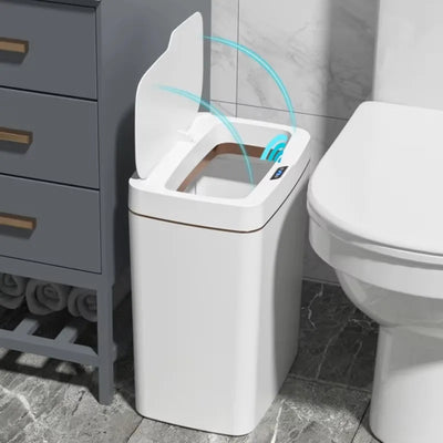 15L Smart Sensor Trash Can Garbage Bucket Waterproof Narrow Seam Automatic Trash Bin Wastebasket for Kitchen Toilet Bedroom