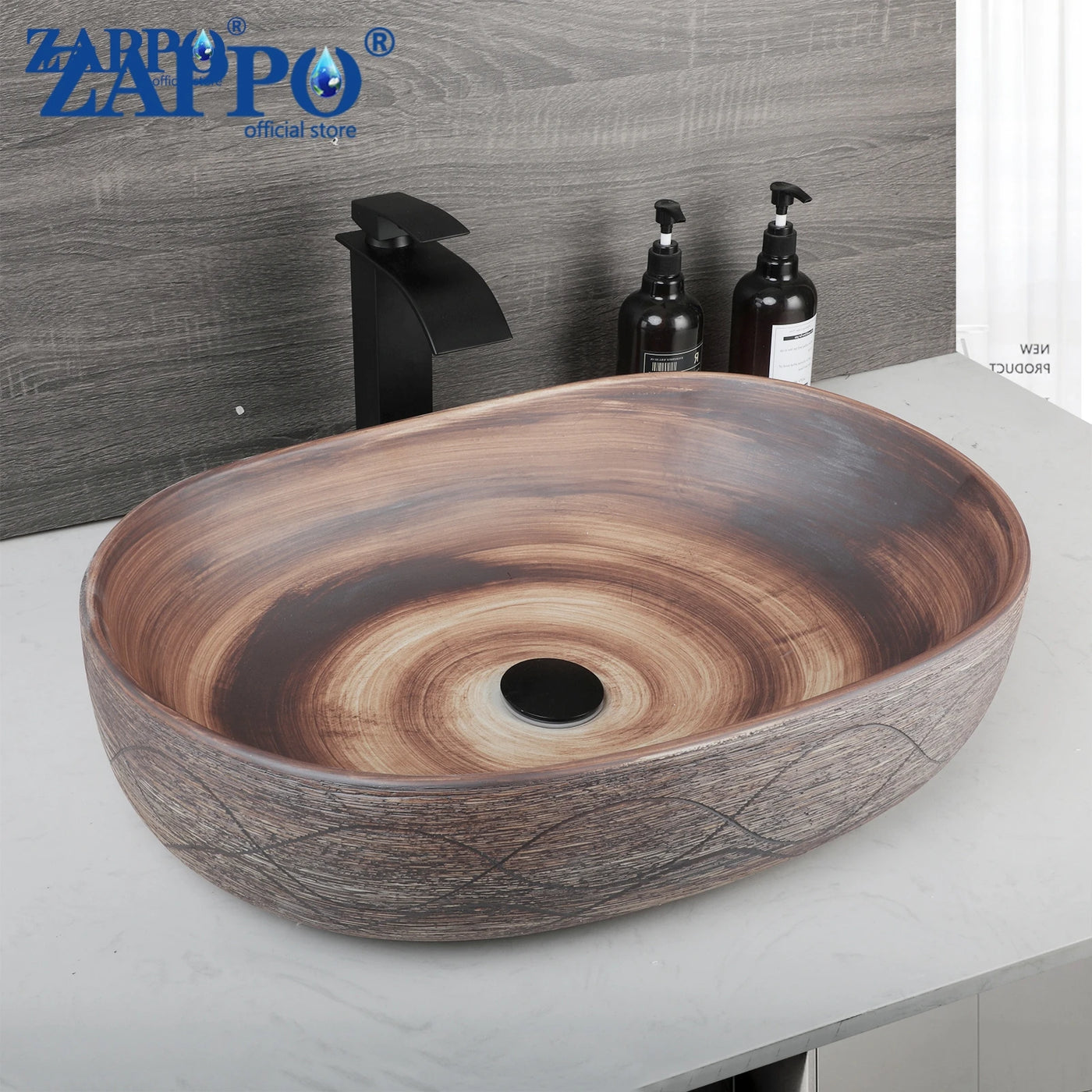 KEMAIDI Oval Vessel Sink 23 Inch Big Bathroom Vessel Sink Above Counter Ceramic Bathroom Vanity Vessel Sink Bowl with Faucet