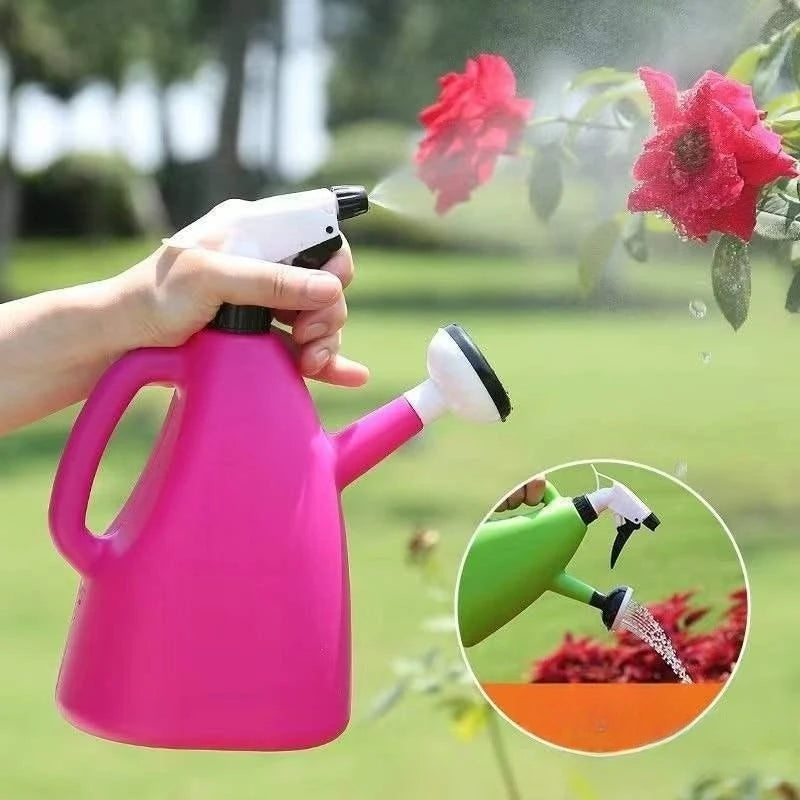 Sprayer 1L Water Kettle Watering Can Indoor Garden Plants Pressure 2 In 1 Plastic Spray Adjustable