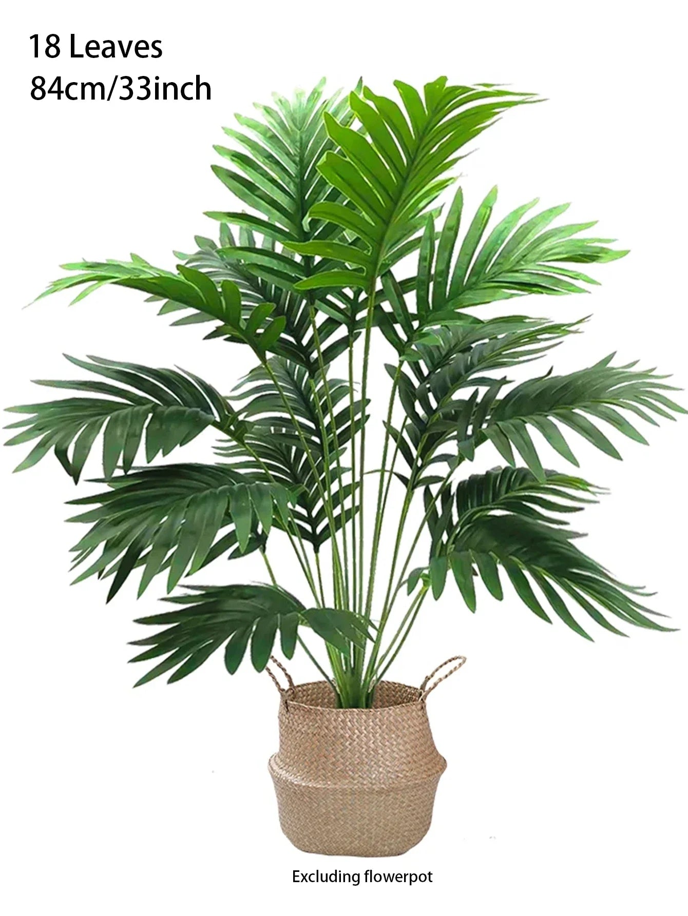 60-120cm Large Artificial Palm Tree Tropical Fake Plants Green Plastic Palm Leafs Big Monstera Tree Branch for Home Garden Decor