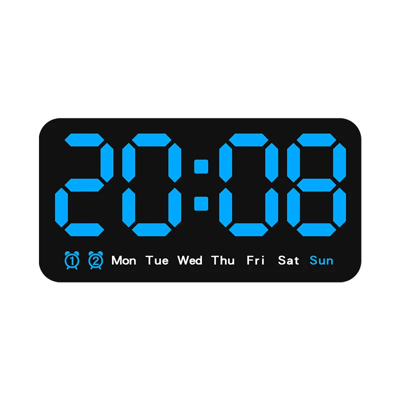 Digital LED Alarm Clock with Snooze Function.For Table Stand or Wall Hanging.Brightness Level Adjustable.Sound Control Backlight