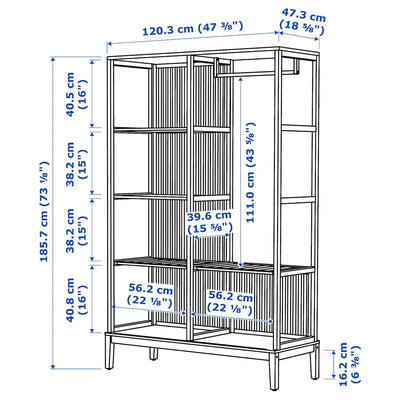 Vekoo Bamboo Open Wardrobe with Sliding Door