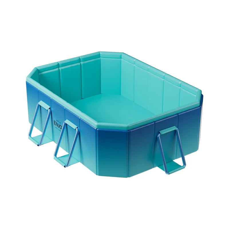 Foldable Non-Inflatable Kids' and Adults' Outdoor Swimming Pool - Hard Plastic Shell, Kid Pool for Backyard Dog Pools