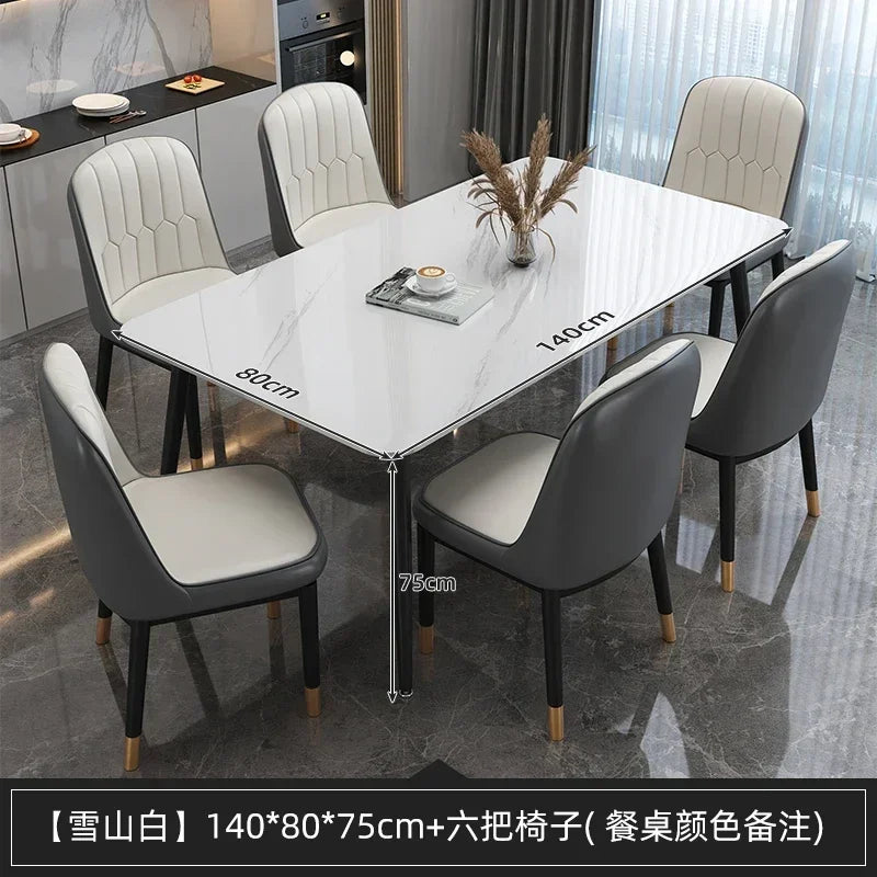 Design Luxury Dining Table Modern Living Nordic Minimalist Dining Table Rectangle Waterproof Set Sala Da Pranzo Home Furniture