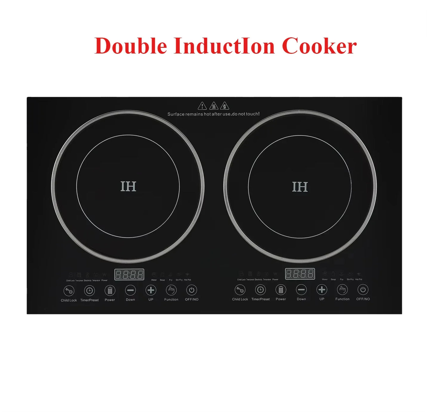 110V/220V Commercial 2 Hot Plates Electric Stove Induction Cookers  Double Induction Cooktop Touch Screen Gas Stove