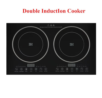 110V/220V Commercial 2 Hot Plates Electric Stove Induction Cookers  Double Induction Cooktop Touch Screen Gas Stove