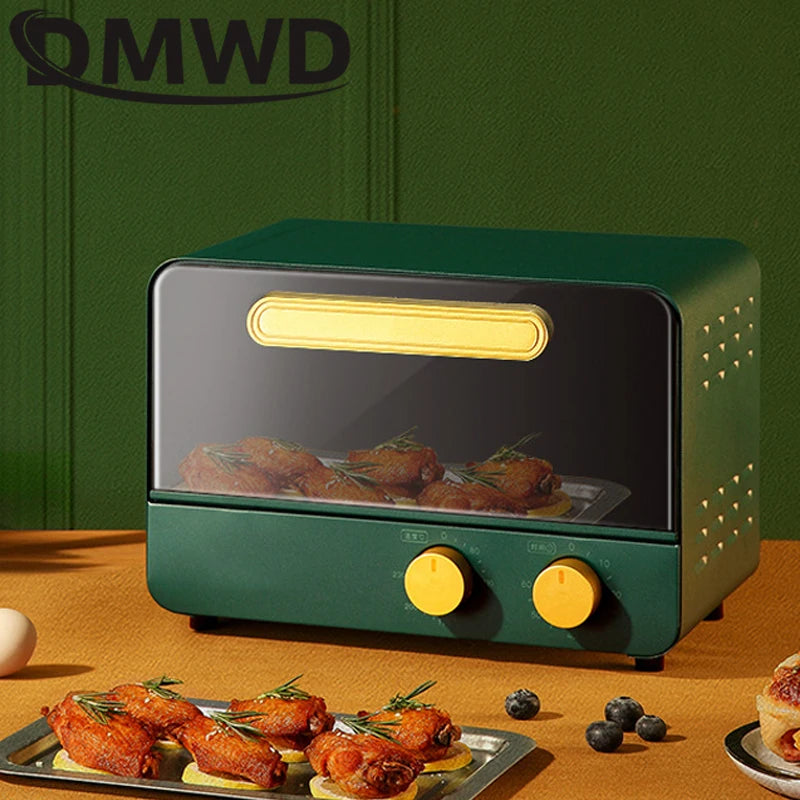 MDWD Mini Multifunctional Bake Oven 12L Household Cookies Cake Chicken Pizza Crepe Baking Machine Household Electric Ovens