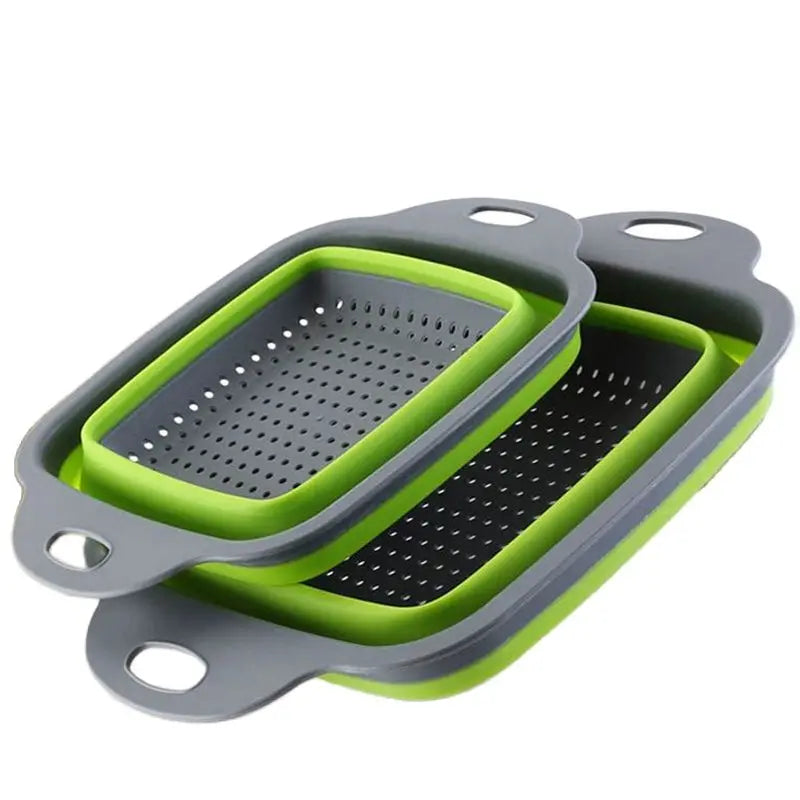 Foldable Fruit Vegetable Washing Drain Basket Strainer Portable Silicone Colander Collapsible Drainer Kitchen Bar Tools